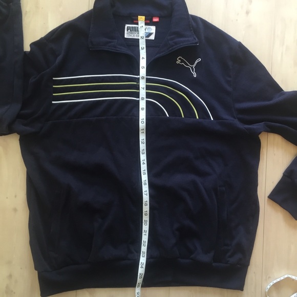 Puma Mens Lightweight Track Jacket logo Sz L Blue - Picture 5 of 8